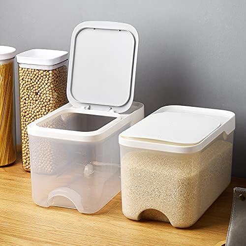 PDGJG Пластична кофа од ориз за складирање на жито за складирање на храна со контејнер за складирање на храна со флип-капакот, чиста кутија