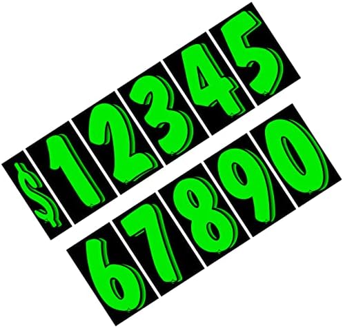 ВЕРСА-ТАГОВИ 7.5 Црна/Зелена Винил Број Налепници 11 Десетина Постави Шофершајбната цена &засилувач; 1 Пакет На Секој Од Месечно &засилувач;