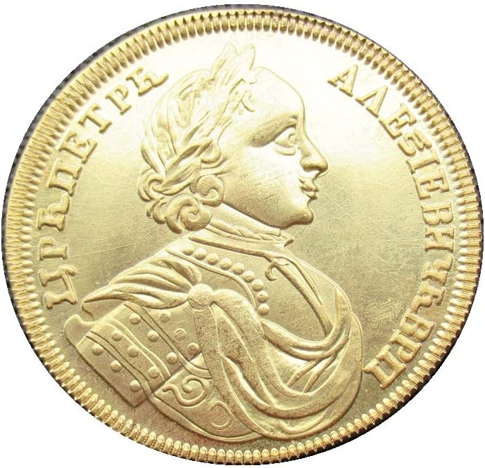 Руски 2 дукати 1714 Странска Реплика Позлатена Комеморативна Монета