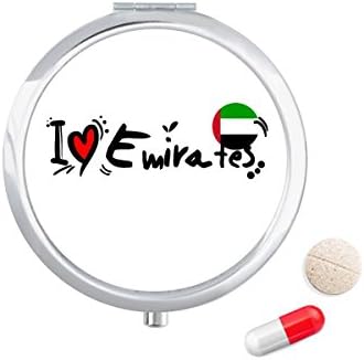 Сакам Емирати Збор Знаме Љубов Срце Илустрација Пилула Случај Џеб Медицина Кутија За Складирање Контејнер Диспензерот
