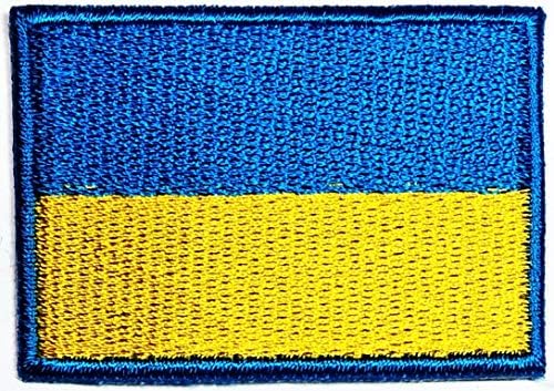 Еднаш x 3 парчиња. Закрпи на знамето на Украина Украина Земја на знамето Национално лепенка везена значка за примена на железо на шиење