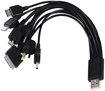 10 во 1 Универзален USB полнач за полнач за полнач, мултифункционален кабел за полнење за камера PSP, кабел за полнење со повеќе функции