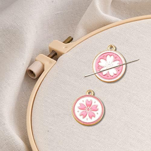 Gupeng Pink Sakura Cross Cross Stitch ги снабдува иглата за игли, држач за магнетна игла за везови ， додатоци за везови и везови （2 парчиња）