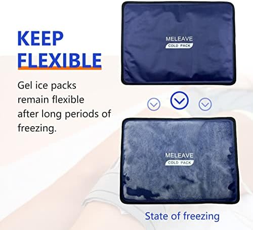 Meleave гел ледени пакувања за повреди - терапија со подлога за ладно компресирање - за колкот на коленото на колкот, задниот лактот и