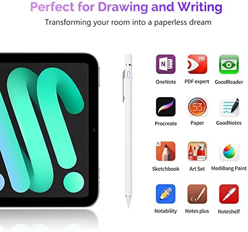 Пенкало за стилови за екрани за допир, дигитален молив со активни пенкала, финист на стилисти за фино точка, компатибилен со iPhone