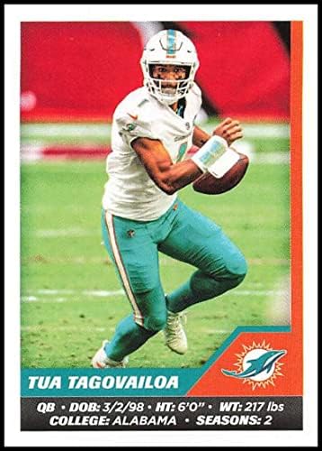 2021 налепници на Панини #59 Tua Tagovailoa Miami Dolphins NFL Football Mini Trader Carding Card