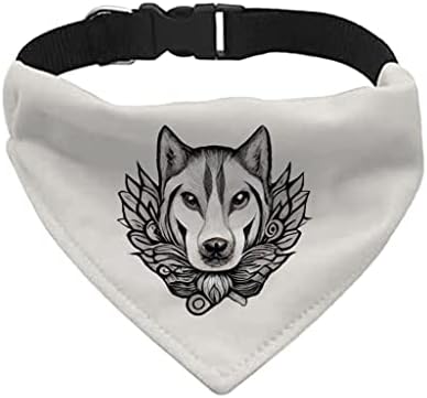Хаски куче миленичиња бандана јака - јака за шамија на тетоважа - животинско лице кучиња бандана - с