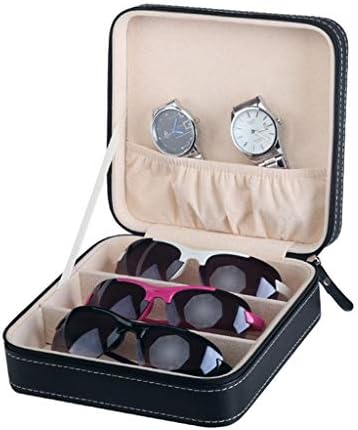 UXZDX Преносни Pu Кожа Очила За Сонце Кутија Патување Накит Кутија За Складирање Мрежа Мали Очила Случај Патент Торба Контејнер Кутија За Подароци