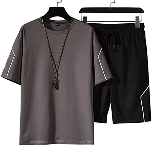 Машка маица Mmllzel и кратко сет машки летни летни летни врвови за кратки ракави и панталони одговара на спортски сет на врвови