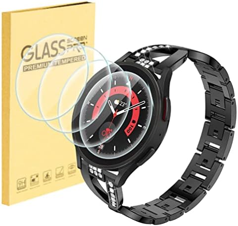 Санкел [4 пакет] Компатибилен за Samsung Galaxy Watch 5 Pro Ectail заштитник, меур HD Anti-Bratch 2,5D 9H Заштитен стаклен екран