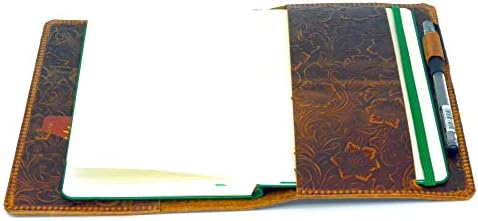 Кожа од кожен капак Jjnusa Компатибилен со Moleskine Голема тврда покривка, кожен тетратка за патувања на тетратка покритие потресена кожа за пишување дневник за пишување