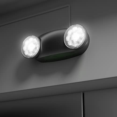 Spectsun 4 Пак црна LED излезен знак со светла за итни случаи и резервна копија на батеријата-затегнување за итни случаи, осветлување/комерцијални тела за итни случаи.