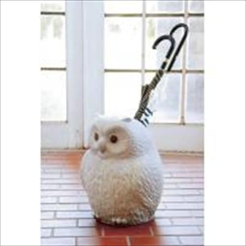 ヤマ庄 陶器 Shigaraki Ware Weiyomi Owl Stand Stand, 36,0 × 37,0 × 45,0 см, бело итн
