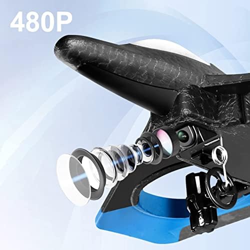 Afeboo RC авион со HD камера, авион од 2,4GHz RC Slide, борбена играчка со LED светло за возрасни момчиња, Gyro стабилизиран, режим без глава, едно копче за враќање, батерија што може