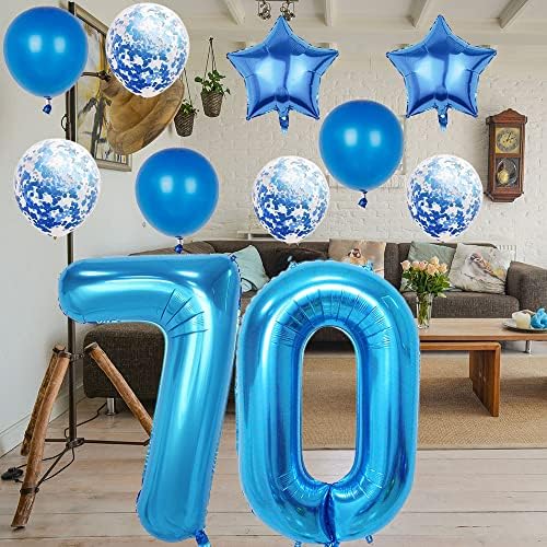 82 -ти роденденски украси за украси, сини број 82 балон, 40 инчи гигантска фолија Милар 82 -та декорација на балони за мажи и жени, голем хелиумски