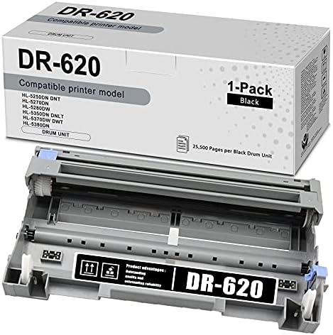 1 пакет DR620 Тапана Единица Компатибилна замена за HL-5240 5250DN/DNT 5270DN 5280DW тапан за печатач. [Црно]