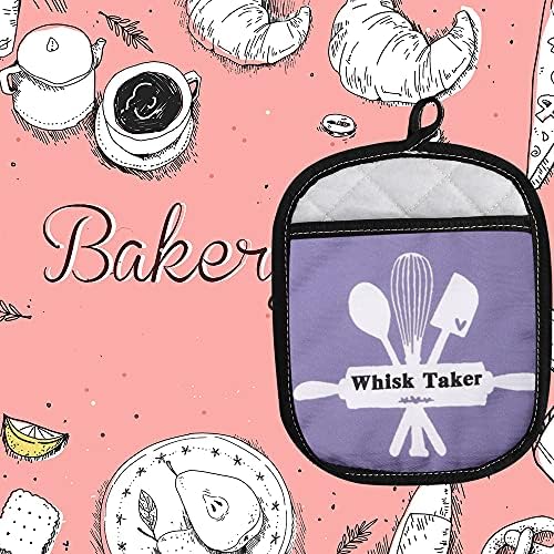 Meikiup Whisk Taker Pards Pards Pots држач со џеб пекари lубовник подарок кулинарски студентски дипломирање подароци држачи за тенџере
