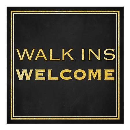 CGSignLab | „Walk Ins Добредојдовте -класично злато“ прозорецот за лепење | 8 x8
