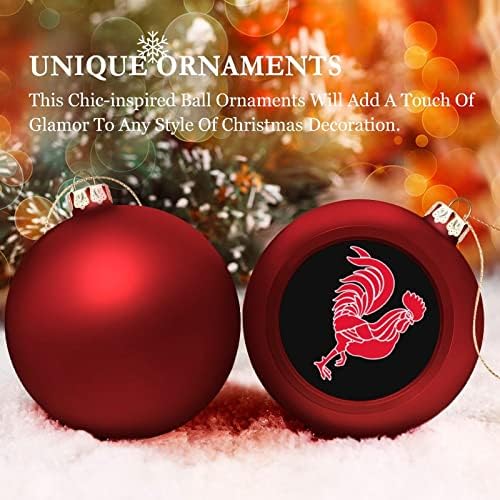 Црвен петел петел Божиќна топка што виси украси Xams Декорација на дрво за забава