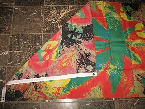 3x5 плевел канабис марихуана вратоврска боја мировен симбол магливо знаме 3'x5 'банер со громити