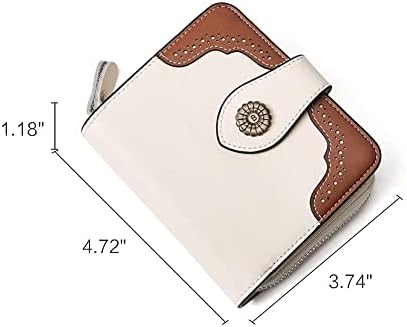 Бостантен кожен лаптоп ранец чанта Обичен колеџ случајни торби Ден пакет беж-бел и кожни паричници за жени РФИД блокирање на патент џеб мала бифолда паричник кутиј