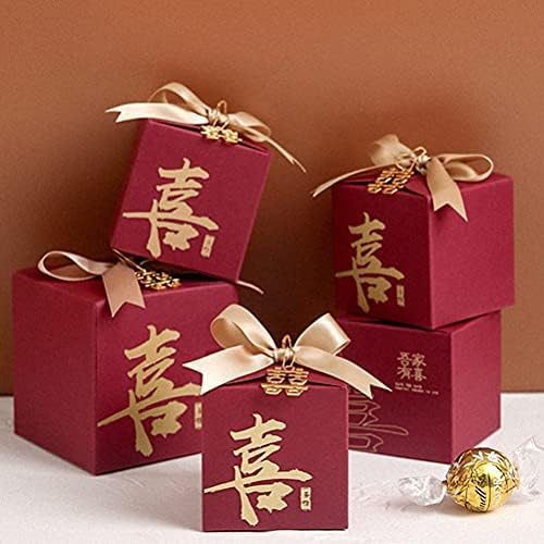 20 парчиња Свадба Во Кинески Стил Кутии За Подароци Од Хартија Кутии За Убави Бонбони За Дома/Ѕид/Кујна/Декор На Соба