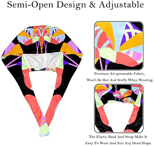 2 парчиња унисекс буфантни капачиња со копчиња Врзете ги капачињата со џемпер за жени, смели светла текстурална геометриска