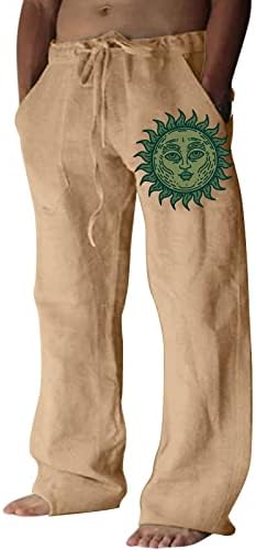 МИАСУИ сјајна пена Менс мода обичен печатен џеб чипка на панталони со големи димензии панталони за машки панталони 42х34