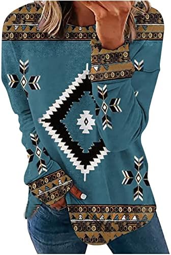 Женски обичен долги ракави во боја на товарот за џемпер на горниот дел од вратот на вратот лесен лабав дуксери на Pullvoer