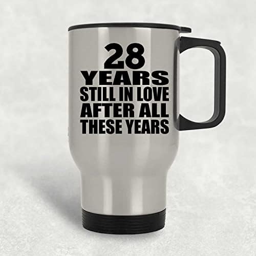 Дизајнирајте 28-годишнина 28 Години Сеуште Во Љубов По Овие Години, Сребрена Патна Кригла 14оз Изолирана Гимнастика Од Нерѓосувачки Челик,