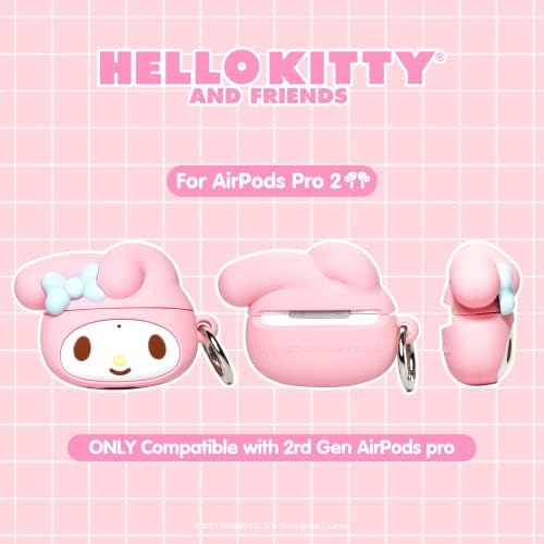Iface x Sanrio My Mody Cute AirPods Pro 2 Case Case Casutional со AirPods 2nd Gen Pro - Hello Kitty и пријатели Симпатична силиконска