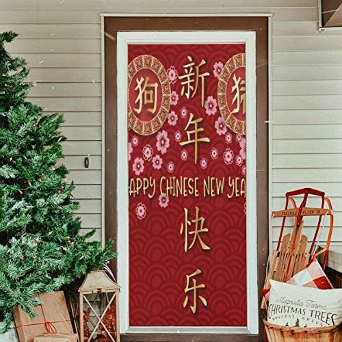 ENEVOTX ДЕЦА НА ДЕЦА НА ДРАВО 2019 Среќна кинеска Нова Година Декор за врата за спална соба Издржлива ткаенина внатре Декорации