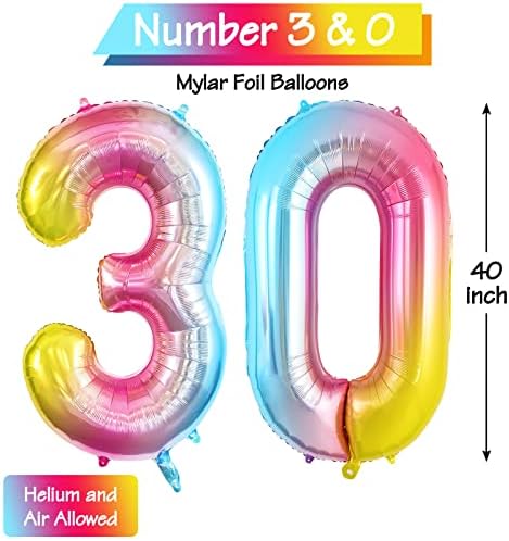 40 Инчен Виножито 30 Број Балони, Џамбо Фолија Балони за 30-Ти Роденден Декорации Материјали / 30-Годишнината Настан