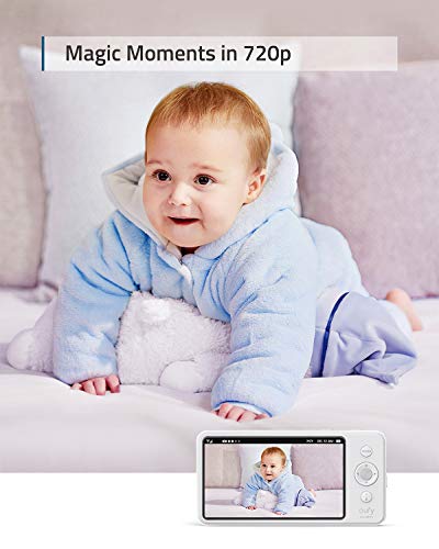 еуфи Бејби, Spaceview Pro 720p Видео Бебе Монитор со 5 Екран, Двонасочен Аудио, Пан &засилувач; Навалување, Ноќно Гледање, Приспивна Песна Плеер, За Нови Родители, Широк Агол О