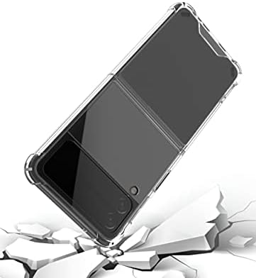 Устија Случај За Samsung Galaxy Z Flip 4 5G Исчисти TPU Четири Агли Заштитен Капак Транспарентен Мек фунда