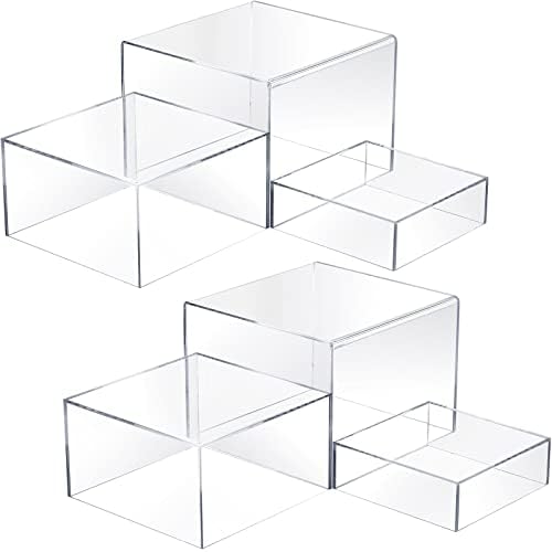 6 парчиња акрилни кутии за приказ на чиста коцка Транспарентен дисплеј случаи за колекционери 5 еднострани организатор на акрилна коцка, чиста