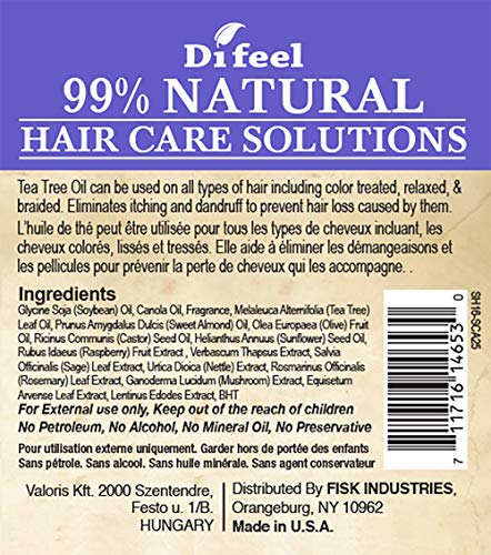 Difeel 99% Природни терапевтски решенија за нега на коса - нега на скалпот 2,5 унца