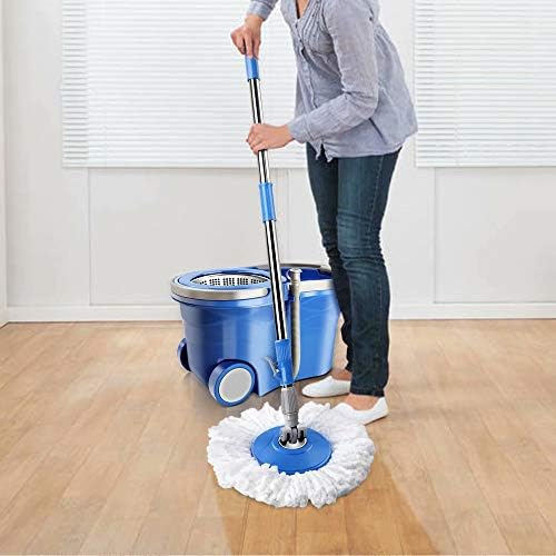 Mastertop Spin Mop кофа со сет на Wringer и PVA Sponge Mop за чистење на подот