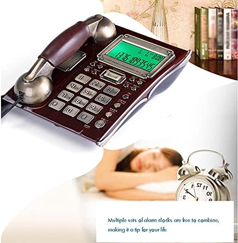 KXDFDC CORDED телефон со лична карта на повикувач, функција за будилник, доверливо бирање Европски антички гроздобер фиксни телефонски