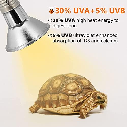 Едноставна лукс со 4 пакувања УВ-сијалица 75W, UVA & UVB целосен спектар Сончева ламба со 4 замена мини сијалици, за гуштер/ влекачи/ закуски/