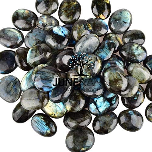 Јуни и Ен Природна лабрадоритска палма камења, лековити камења од камења, загрижени кристални камења за колекција за балансирање