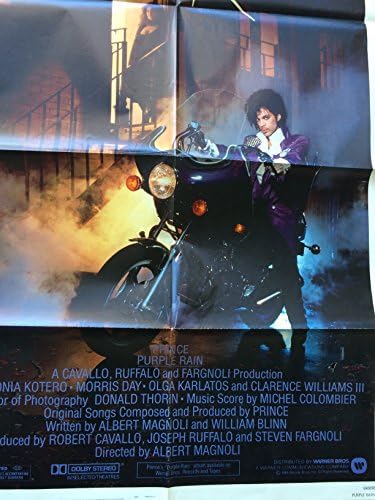 Виолетова дожд, оригинален постер за принц, преклопен, 27x41