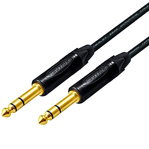 Најдобри кабли во светот 3 единици - 25 стапала - избалансиран TRS печ -кабел обичај изработен со употреба на жица Mogami 2549 и Neutrik NP3X -B Gold TRS стерео приклучоци