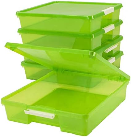 Кутија за проекти за занаетчиски производи во училница Storex-Организаторот за редење пластика одговара на хартија за белешки од 12x12,