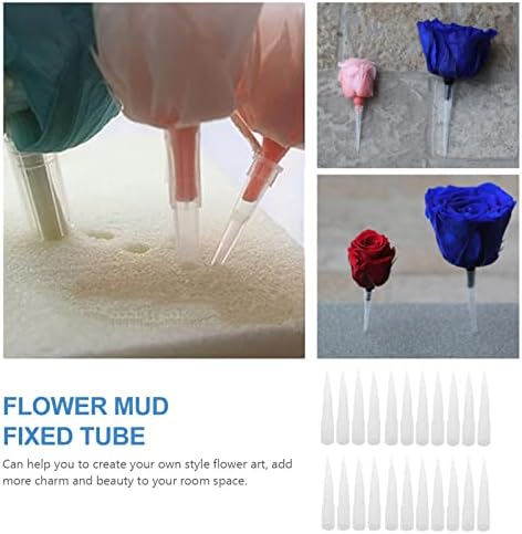 Кабилок пластични цветни стебла држач за цевки, 100 парчиња цветни цевки со вода со избор, цевка за про transparentирни цветни аранжмани