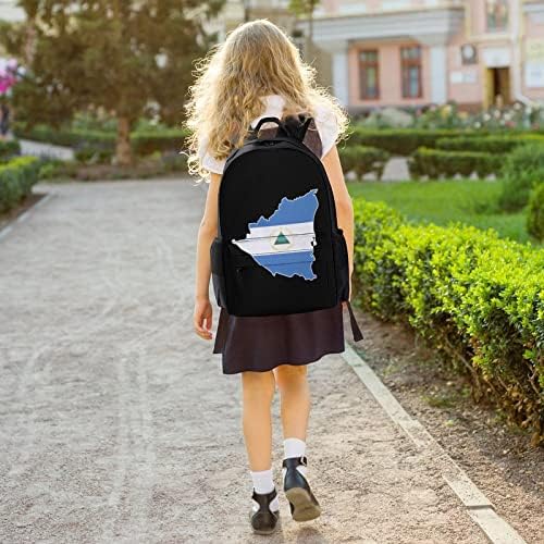 Карта На Училишниот Ранец Во Никарагва Патување Дневен Ранец Слатки Отпечатоци Чанта За Книги Со Џебови И Прегради За Мажи Жени
