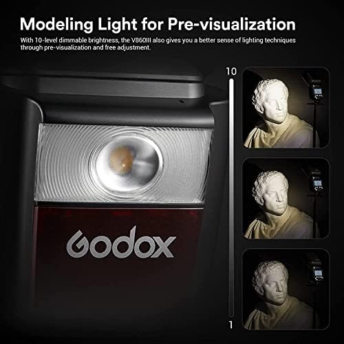 Godox V860III - C Флеш Speedlite За Канонски Камери, E-TTL 2.4 G Безжичен HSS 1/8000S, 2600mah Литиум Батерија, 10 Нивоа LED Моделирање Светилка