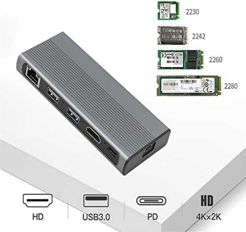HOUKAI 1000M LAN 10GBPS USB C Центар Тип C 3.1 До M. 2 NVME NGFF 4K 30Hz USB Експандер Компјутерски Додатоци за