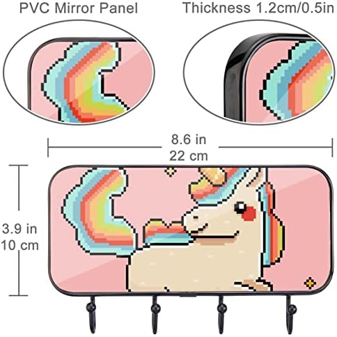 ИЕДХФНГДБФВ Симпатична Еднорог Ѕид Куки Тешки Палто Рок Закачалка со 4 Куки за Капа, Облека, Клуч, Палто Ѕид Монтирање За Кујна, Бања, Канцеларија