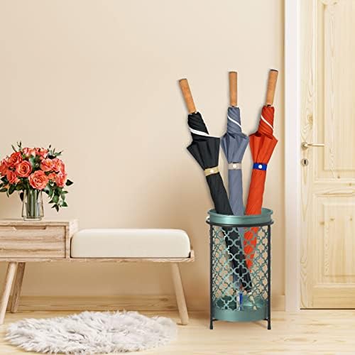 Двојно комплекс држач за чадор чадор штанд решетката супер квалитет за влез во метал ходник декор w/отстранлив фиока за капење за домашна